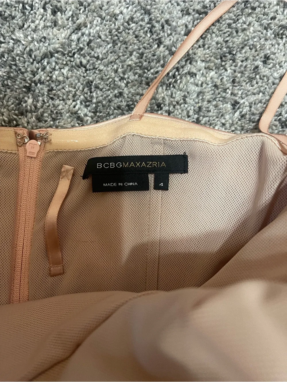 BCBGMaxAzria Pink Satin Layered Spaghetti-Strap Dress - Picture 3 of 4